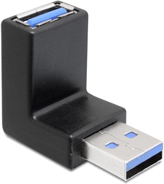 Adaptateur USB-A mâle vers femelle vertical coudé 270°