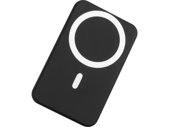 Vue de biais du desssus de la batterie de secours Xtreme Mac avec anneau magnétique compatible MagSafe