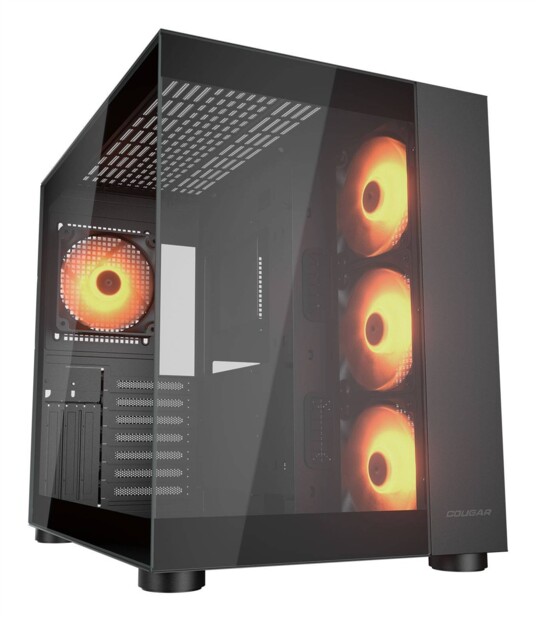 Boîtier PC Dual Chamber FV150 RGB avec 4 ventilateurs ARGB et verre trempé