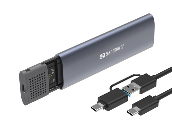 Boîtier USB 3.2 avec câble USB a et USB C pour SSD NVMe M.2