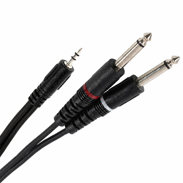 Câble en Y mini-jack 3,5 mm vers 2 x jack 6,35 mm - 6 m