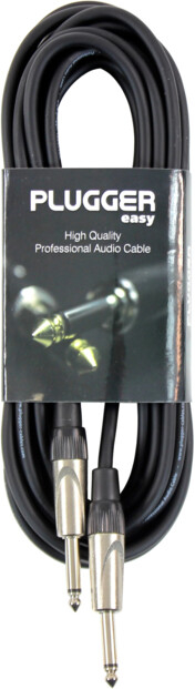 Câble audio jack 6,35 mm mâle vers jack 6,35 mm mâle 3 m Plugger Easy dans son emballage cartonné