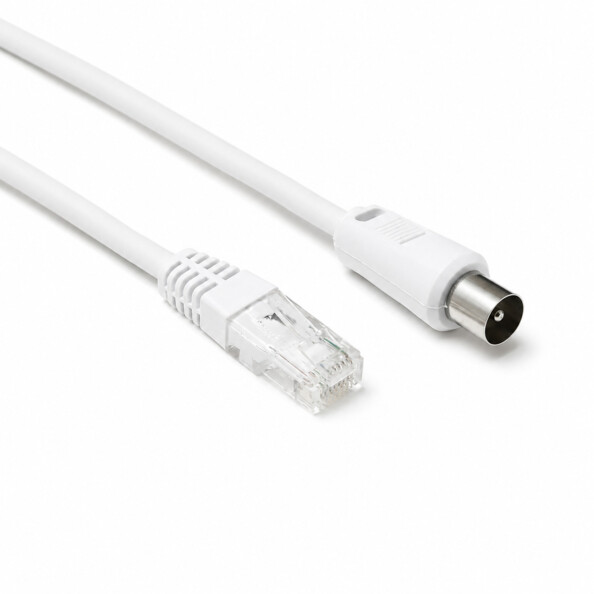 Câble RJ45 cat. 6 mâle vers coaxial mâle - 2 m