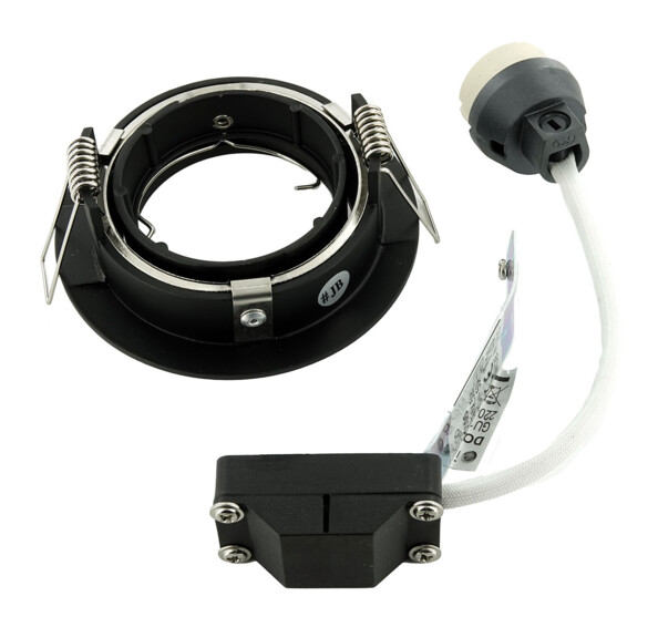 Support de montage pour plafond pour spot encastré pivotant avec câble électrique avec domino et douille GU10