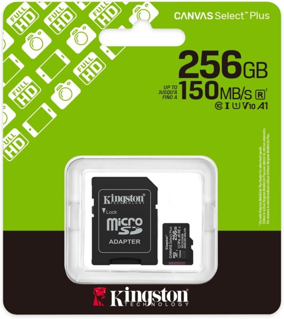 Carte mémoire MicroSD Canvas Select Plus 256 Go de la marque Kingston