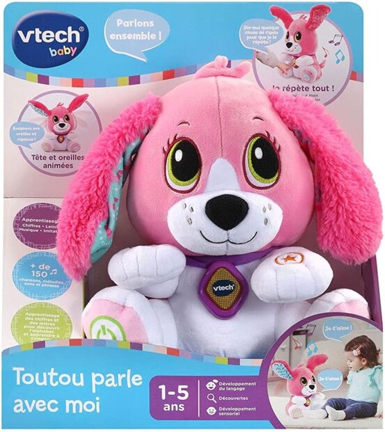 Peluche rose interactive Toutou parle avac moi par VTech Bab