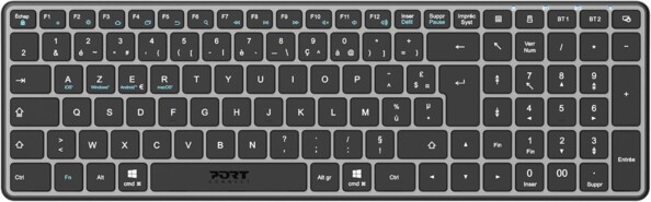Clavier AZERTY compact sans fil 2,4 GHz/bluetooth de la marque Port Connect