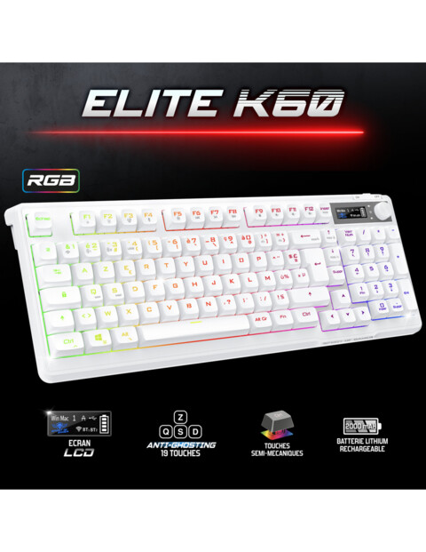 Fiche technique des caractéristiques principales du clavier ELITE K60 SOG