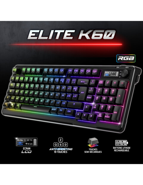 Fiche technique des caractéristiques principales du clavier ELITE K60 SOG