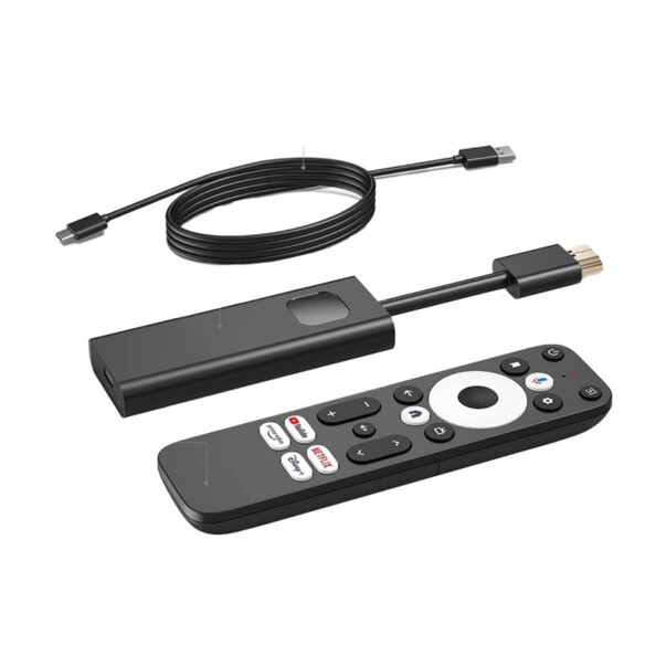 Clé TV HDMI EXPAND MINI 4K GD1 avec télécommande et câble USB-A vers Micro-USB