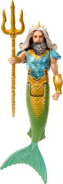 Le Roi Triton souverain des mers,avec sa couronne dorée, des manchettes amovibles et son trident