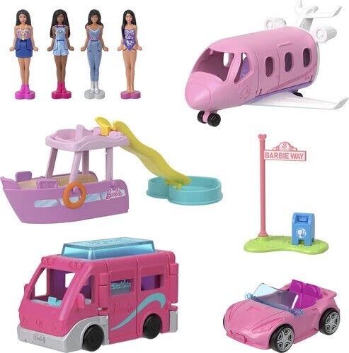Coffret Mini BarbieLand 4 poupées et 4 véhicules