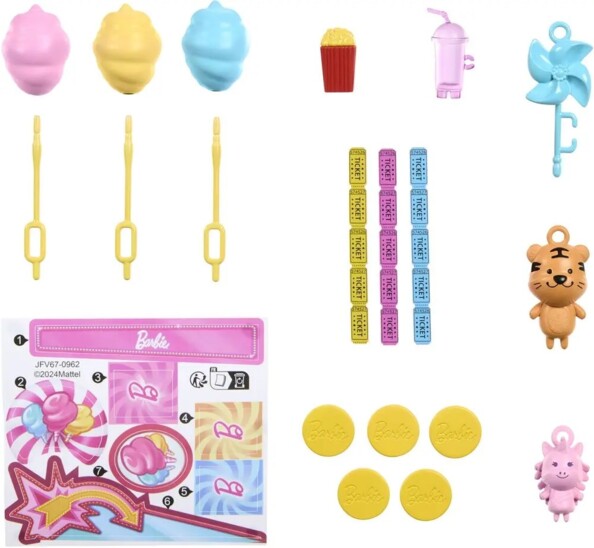 Accessoires du jeu Barbie et son stand de barbe à papa