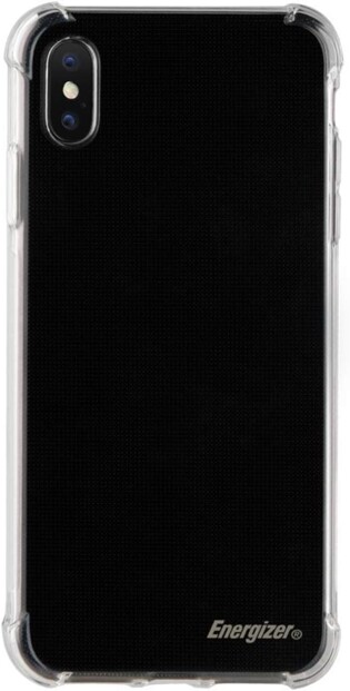 Mise en situation d'un iPhone noir équipé de la housse de protection antichocs jusqu'à 1,2 m Energizer