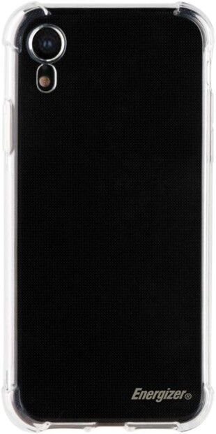 Mise en situation d'un iPhone noir équipé de la housse de protection antichocs jusqu'à 1,2 m Energizer
