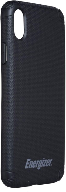 Vue de biais côté gauche de la coque de protection antichocs et anti-rayures 4H avec revêtement antidérapant en nid d'abeille coloris noir