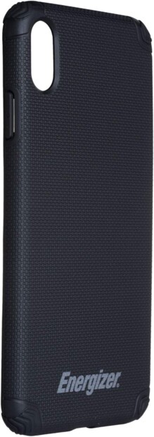 Vue de biais côté gauche de la coque de protection antichocs et anti-rayures 4H avec revêtement antidérapant en nid d'abeille coloris noir