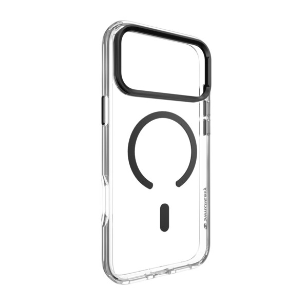 Coque magnétique MagSafe pour iPhone 17 Pro Max coloris noir avec support smartphone pliable intégré