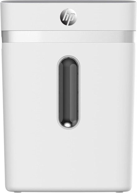 Déchiqueteuse moderne coloris blanc HP avec fenêtre de visualisation du niveau de remplissage