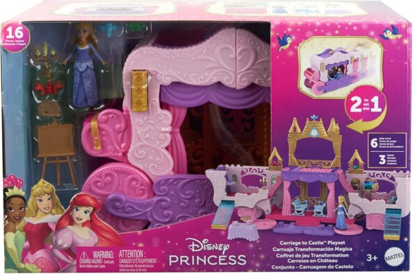 Coffret transformable 2-en-1 Disney Princess avec figurine et accessoires