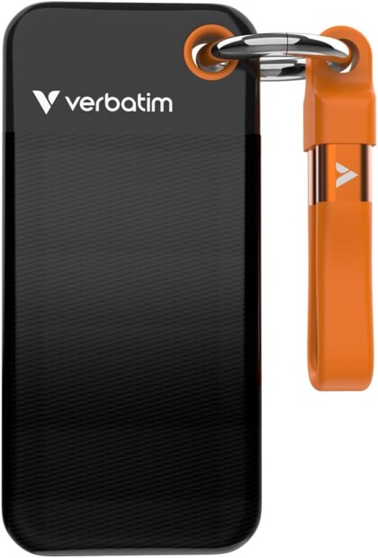 Disque dur externe SSD Pocket 1 To coloris noir/orange de la marque Verbatim