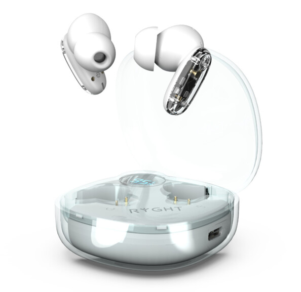 Écouteurs sans fil transparents GHOST avec bluetooth 6.0 et autonomie 15 h