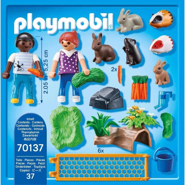 Vue arrière de la boîte avec contenu détaillé du kit Playmobil