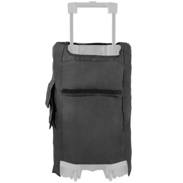 Arrière de la bâche de protection textile coloris noir avec rabat à scratch pour ouverture de poignée