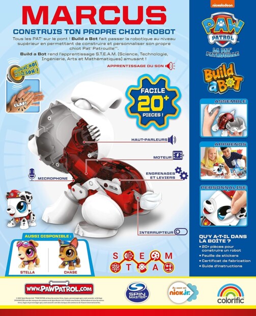 Robot à construire et personnaliser Marcus Pat'Patrouille