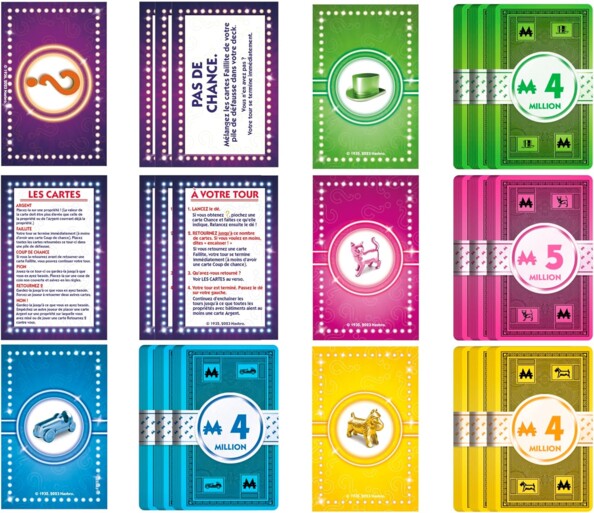 Cartes de jeu de Monopoly Chance