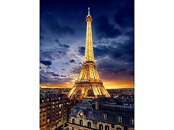 Photo illustrant le rendu final du puzzle 1000 pièces sur la tour eiffel de Paris