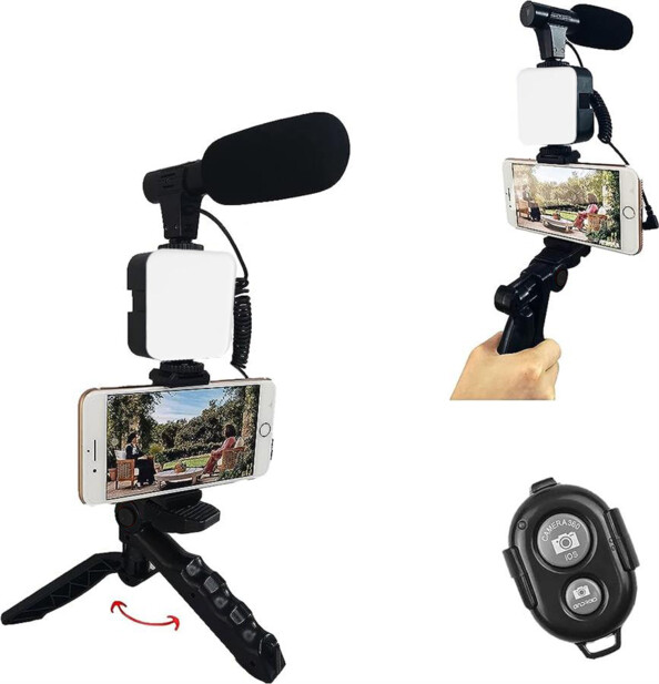 Kit vlogging avec trépied multifonction