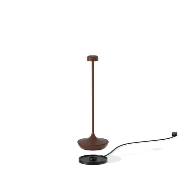 Lampe de table rechargeable sans fil télécommandée Deca corten de la marque LAMPA