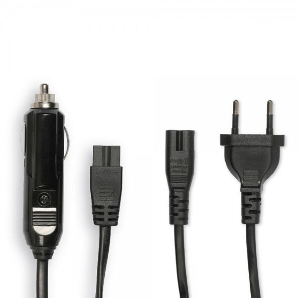 Câble d'alimentation allume-cigare 12 V et câble d'alimentation secteur coloris noir