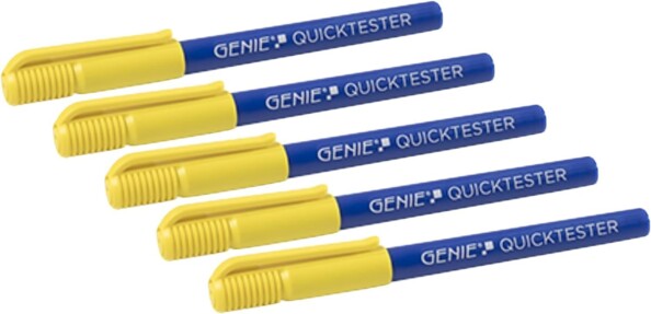 Pack de 5 marqueurs détecteurs de faux billets Quicktester de la marque GENIE