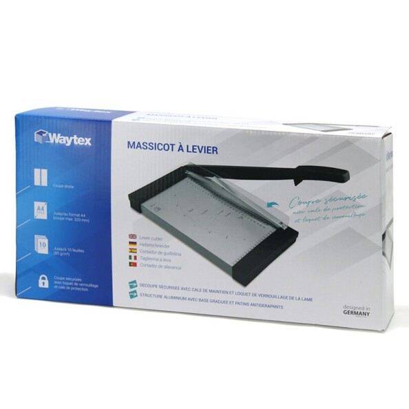 Massicot à levier format A4 10 feuilles Waytex dans son emballage