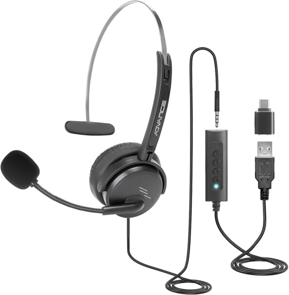 Micro-casque filaire supra-auriculaire mono Smartphonics 350 de la marque Advance