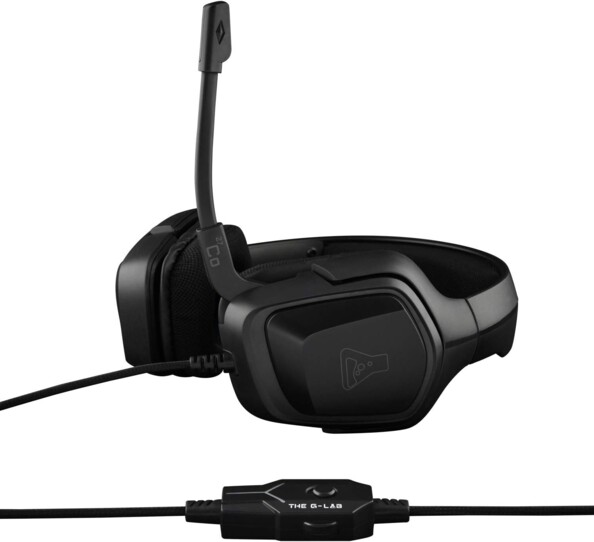 Casque audio filaire coloris noir avec microphone réglable et câble jack avec boîtier de commande intégré
