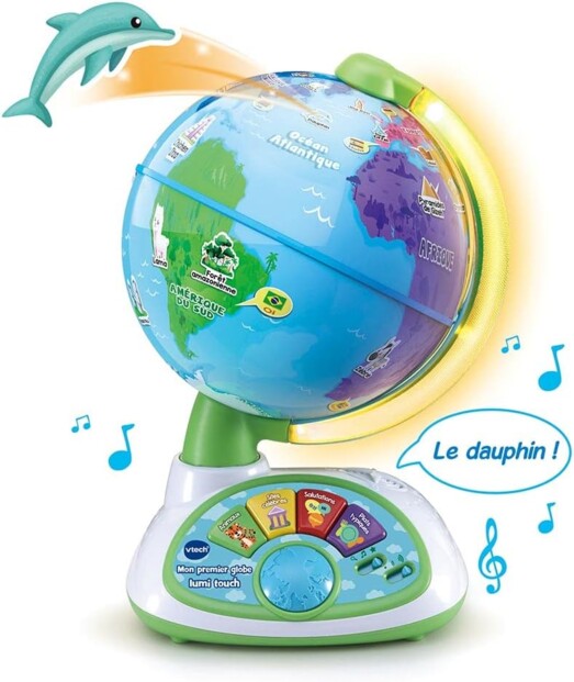 Globe interactif et lumineux pour explorer le monde et s'amuser