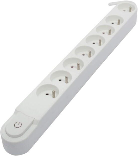 Bloc multiprise parafoudre design 8 prises coloris blanc de la marque Chacon