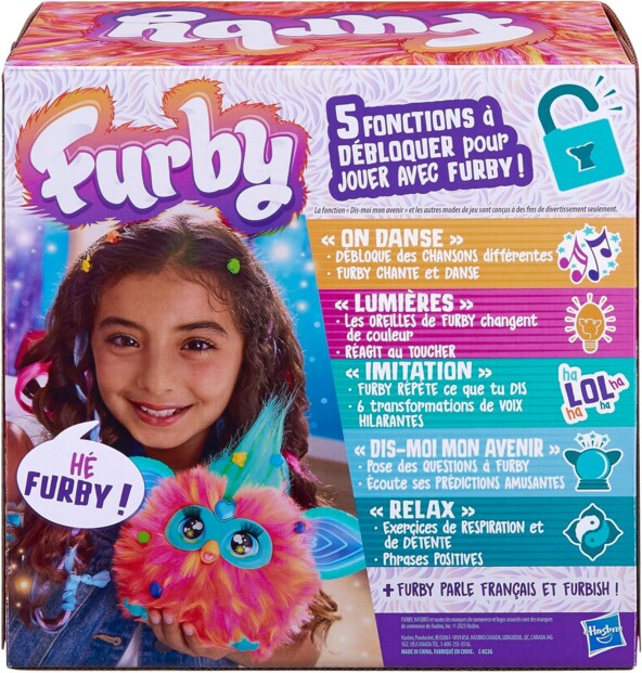 Peluche Furby corail avec 5 modes d'interaction