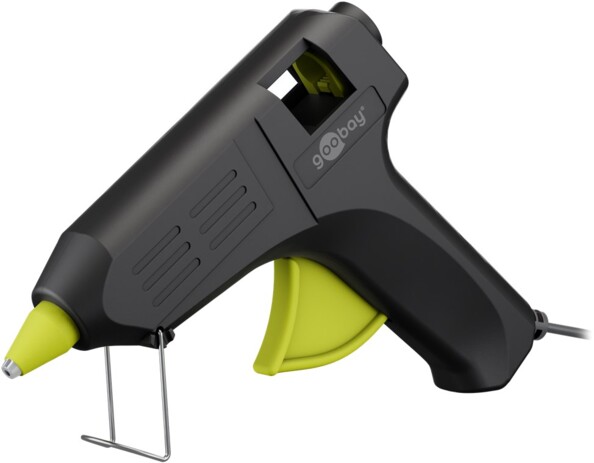 Pistolet à bâton de colle avec support métallique à rabat pour le poser en sécurité