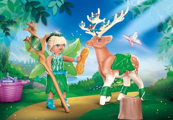 Fée Playmobil s'occupe de son cerf