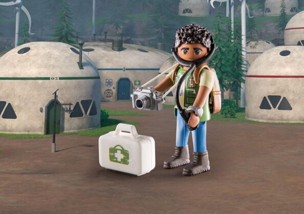 Playmobil figurine D'Angelo avec mallette, stéthoscope et sac à dos