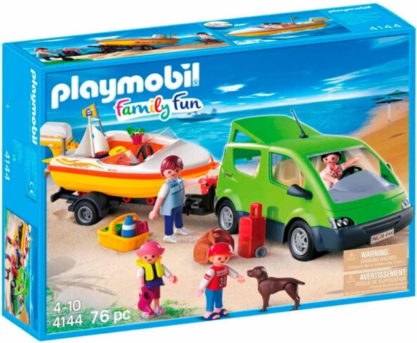 Playmobil Family Fun : voiture familiale avec remorque porte-bateaux