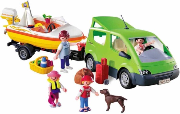 Playmobil Family Fun : voiture familiale avec remorque porte-bateaux