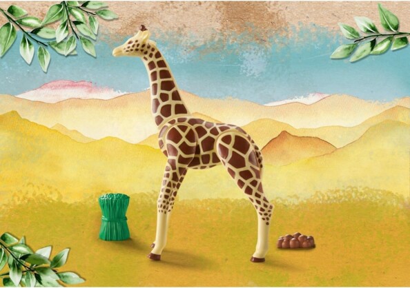 Girafe Playmobil Wiltopia 71048 sur fond de savane
