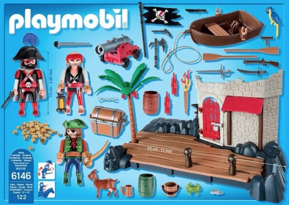 Dos boite de jeu Playmobil Pirates 6146