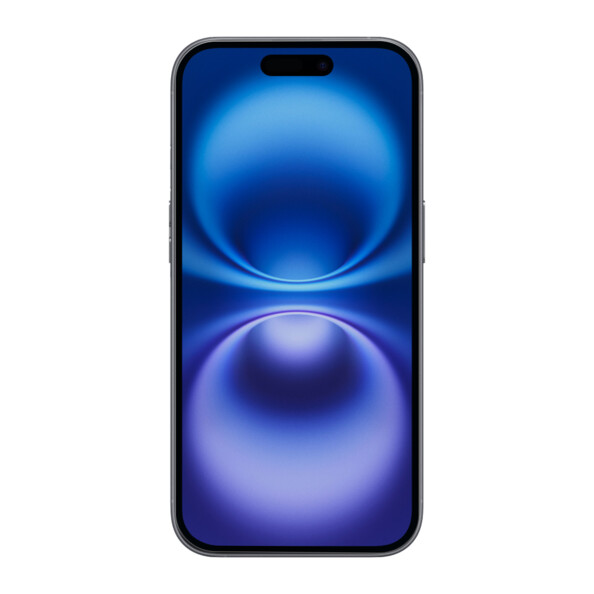 iPhone 16 Plus allumé avec verre trempé 9H intégral sur son écran 6,7"