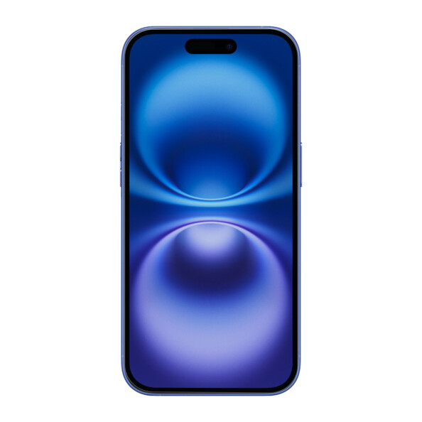 iPhone 16 allumé avec verre trempé 9H intégral sur son écran 6,1"